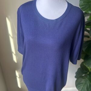 Ann Taylor Classic Indigo Short Sleeve Top